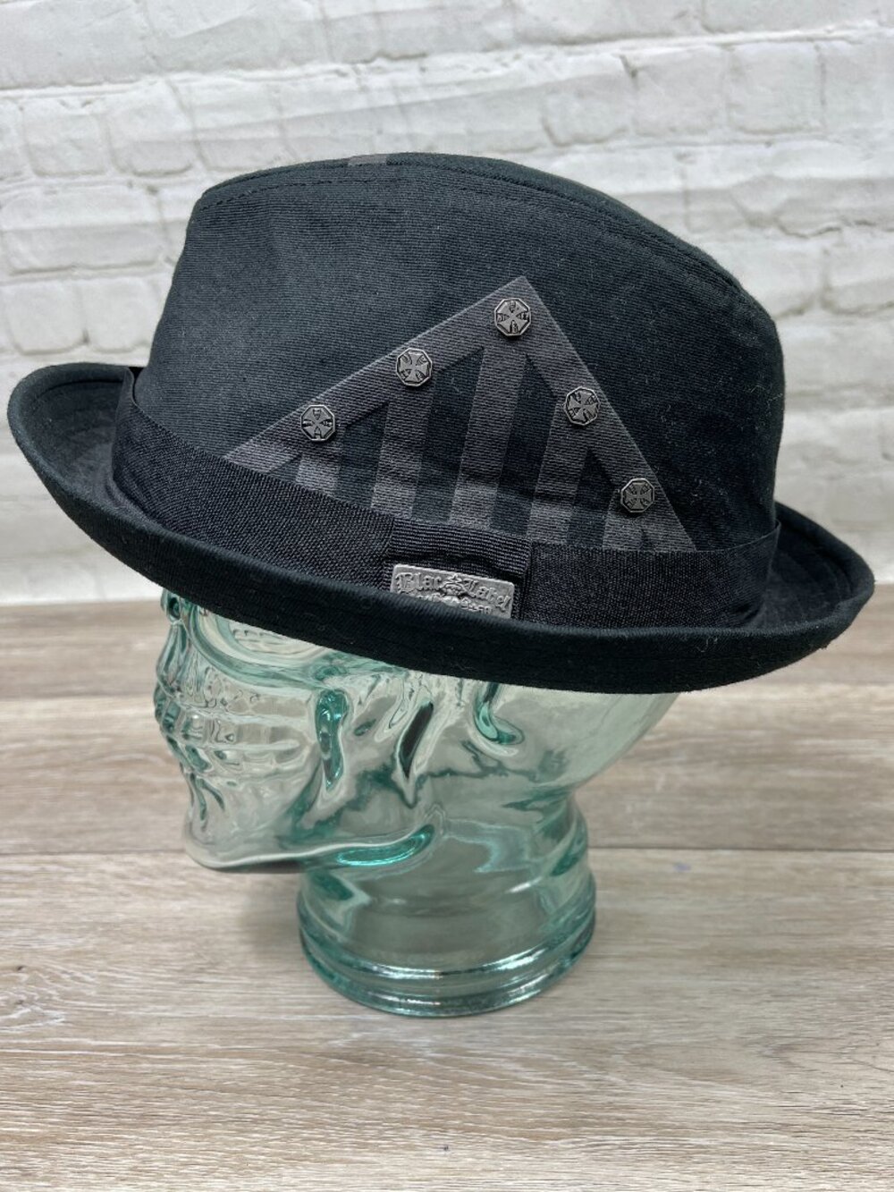 VINTAGE BLACK LABEL PREMIUM IRON CROSS FEDORA HAT / CAP